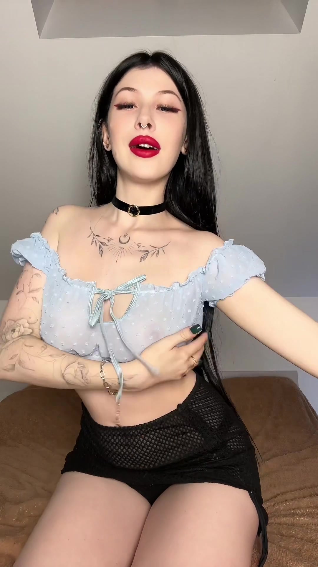 Your_miracle Teasing and Solo Goth Porn Big Boobs