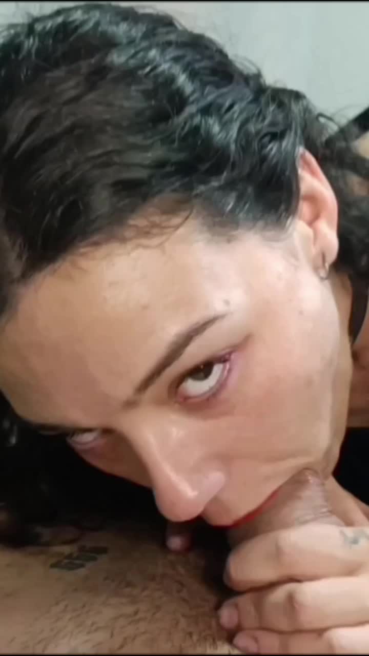Sensual girl giving a blowjob in 69